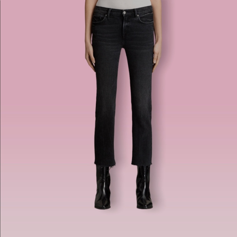 NWT! All Saints Zoe Black Raw Hem Bootleg Jeans// Size 24